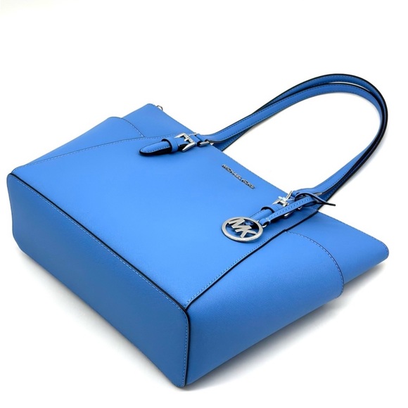 Michael Kors Large Charlotte Tote Bag Blue/Silver - Picture 6 of 11